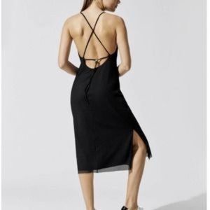 Carbon38 Mesh Overlay Mesh Dress in Black